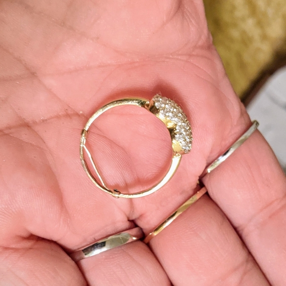 18k natural diamond pave heart ring - Picture 8 of 9